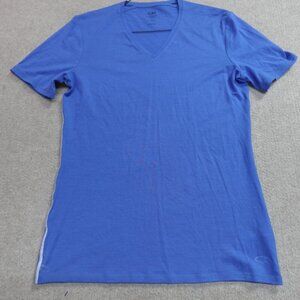 Icebreaker Shirt Medium Blue Solid Wool Blend